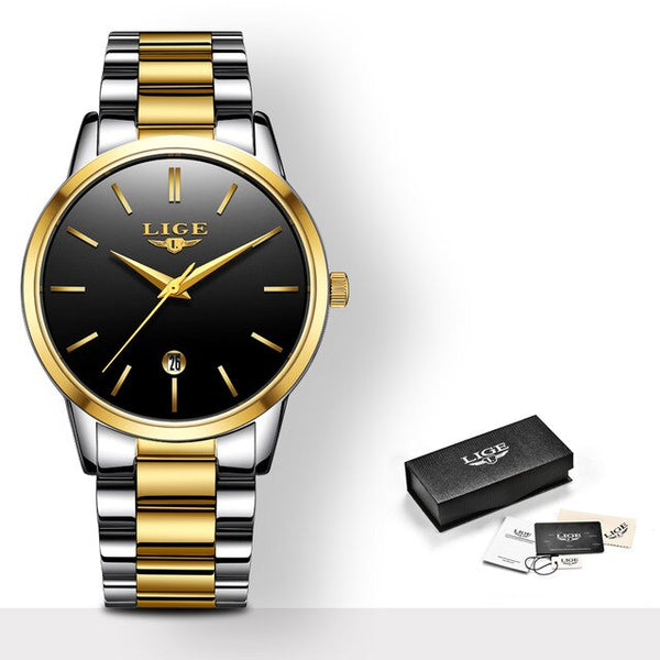 LIGE 2020 New Fashion Gold Watch Women Watches Ladies Creative Steel Women's Bracelet Watches Female Gift Clock Relogio Feminino