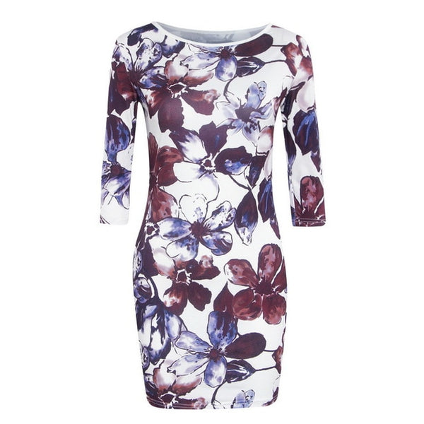 Cute Cartoon Printing Summer Dress Women Sheath Half Sleeve Bodycon Vestidos O Neck Elegant Mini Casual Ladies Dress