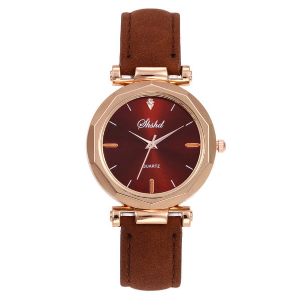 Women Watch Rhinestone Fashion Exquisite Women Leather Casual Watch Luxury Analog Quartz Crystal Wristwatch Bracelet Watch YE1