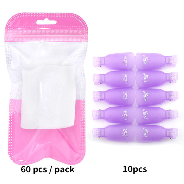 Plastic Nail Art Soak Off Cap Clips UV Gel Polish Remover Wrap Tool Fluid for Removal of Varnish Manicure Tools