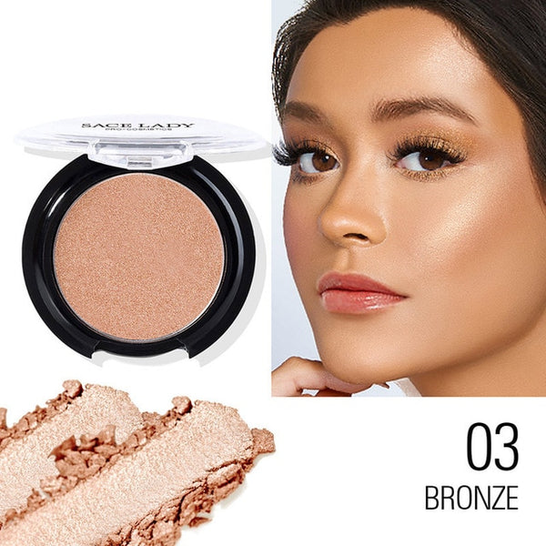 SACE LADY Highlighter Powder 6 Colors Face Iluminator Makeup Professional Glitter Palette Make Up Glow Kit Brighten Cosmetic