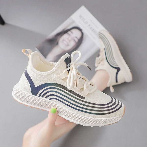 Duzeala Casual Shoes Female Ladies Flats Vulcanized Shoes Canvas Stretch Fabric Sneakers Women Shoes Woman Platform Lace Up