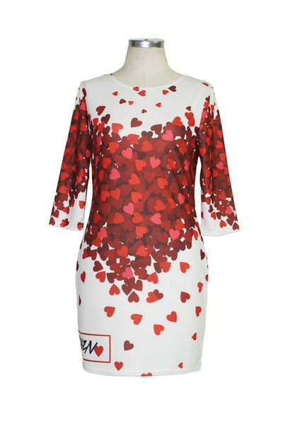 Women Summer Vintage Dress Middle Sleeve Floral Printed Ladies Dress Bodycon Casual Elegant Mini Pencil Dress Women