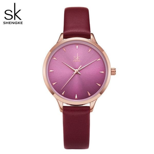 2020 NEW Shengke Women Watches Multi Color Lady Fashion Quartz Watch Simple PU Watchband Waterproof Wrist Watch Relogio Feminino