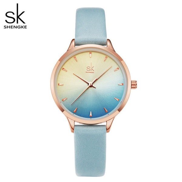 2020 NEW Shengke Women Watches Multi Color Lady Fashion Quartz Watch Simple PU Watchband Waterproof Wrist Watch Relogio Feminino