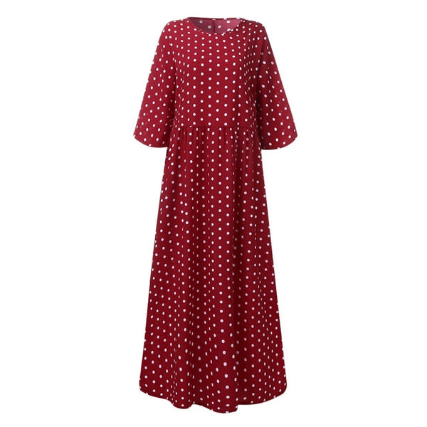 2020 Summer Bohemian Printed Dress ZANZEA Long Maxi Dresses Women Vintage Vestido Robe Pleated Plus Size Femme 3/4 Sleeve Tunic