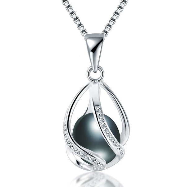 Cauuev genuine 100% Natural freshwater  Pearl Jewelry Hot Selling 925 Sterling Silver Pendant Necklace gift For Women Female Jew
