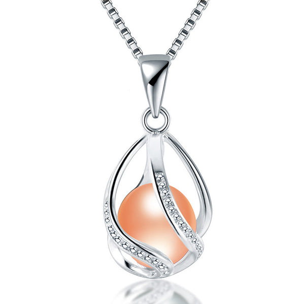 Cauuev genuine 100% Natural freshwater  Pearl Jewelry Hot Selling 925 Sterling Silver Pendant Necklace gift For Women Female Jew