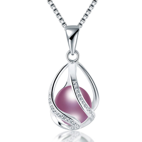 Cauuev genuine 100% Natural freshwater  Pearl Jewelry Hot Selling 925 Sterling Silver Pendant Necklace gift For Women Female Jew