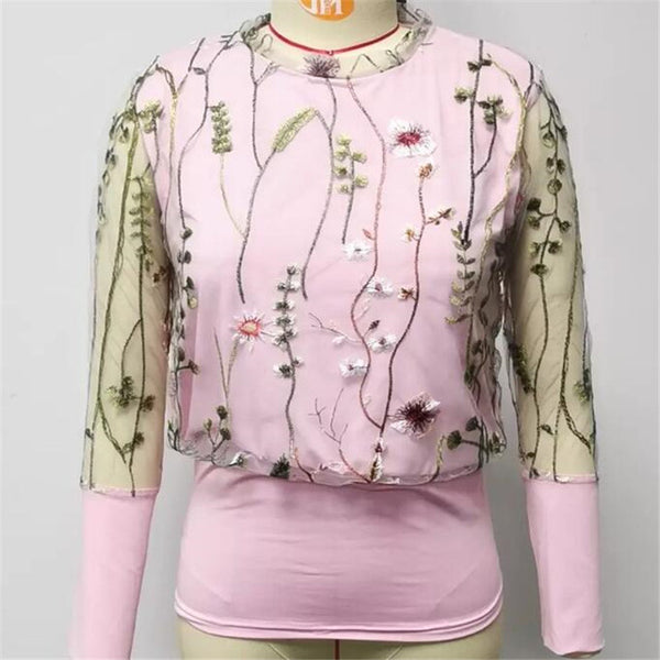 Women Spring Mesh Puff Long Sleeve Ribbed Knitted Shirt Loose Casual Polka Dots Blouse Tops Elegant Turtleneck Party Clubwear