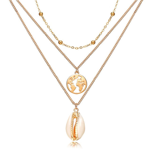 17KM Multilayer Crystal Moon Necklaces & Pendants For Women Vintage Charm Gold Choker Necklace 2020 Bohemian Jewelry Wholesale