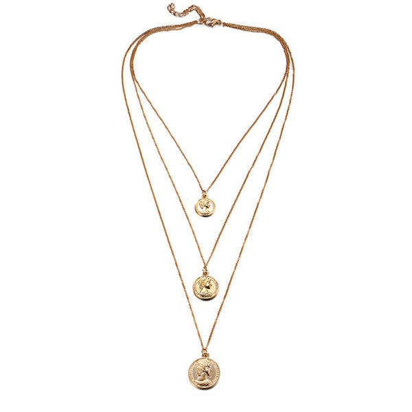 17KM Multilayer Crystal Moon Necklaces & Pendants For Women Vintage Charm Gold Choker Necklace 2020 Bohemian Jewelry Wholesale