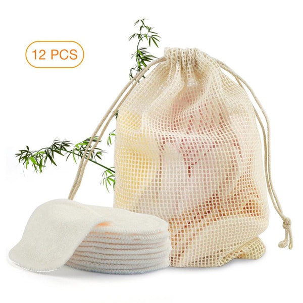 12Pcs Makeup Remover Pads Reusable Cotton Pads Make Up Facial Remover Bamboo Fiber Facial Skin Care Nursing Pads Skin Cleaning