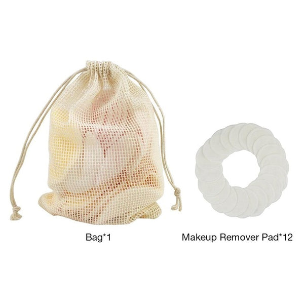 12Pcs Makeup Remover Pads Reusable Cotton Pads Make Up Facial Remover Bamboo Fiber Facial Skin Care Nursing Pads Skin Cleaning