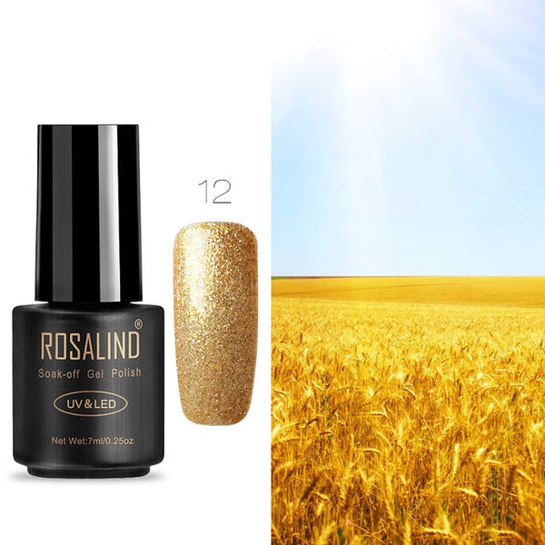 ROSALIND Nail Gel Polish 7ML Hybrid Nail Art Semi Permanent gel varnishes Soak Off Top White Gel Lacquer
