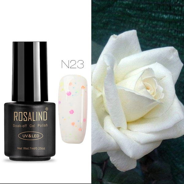 ROSALIND Nail Gel Polish 7ML Hybrid Nail Art Semi Permanent gel varnishes Soak Off Top White Gel Lacquer