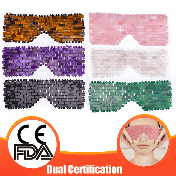 Dropshipping 100% natural jade mask beauty ROSE QUARTZ FACE eye mask Stone Anti-wrinkle Sleeping Face Massage Relaxation Tool