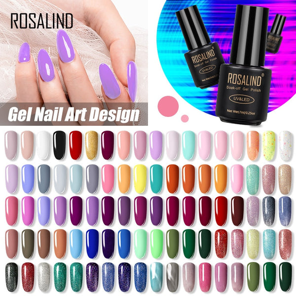 ROSALIND 7ML Nail Polish Gel Varnish Hybrid UV For Manicure Off Gellak White Prime Nail Art gel Extension nail polish
