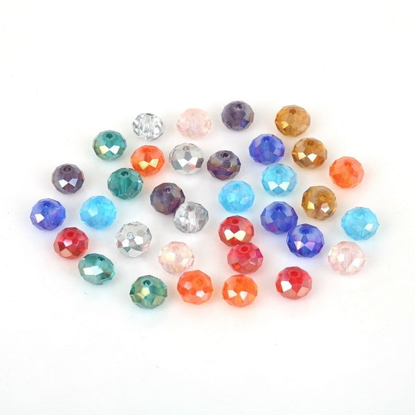 2 3 4 6 8mm about 70-195Pcs Crystal Beads AB multicolor Sapcer Glass Beads for Jewelry Making DIY Handmade Bracelet Wholesale