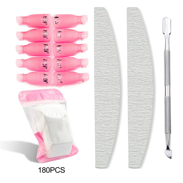 Plastic Nail Art Soak Off Cap Clips UV Gel Polish Remover Wrap Tool Fluid for Removal of Varnish Manicure Tools