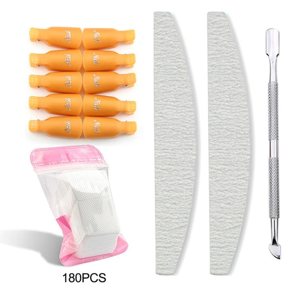 Plastic Nail Art Soak Off Cap Clips UV Gel Polish Remover Wrap Tool Fluid for Removal of Varnish Manicure Tools