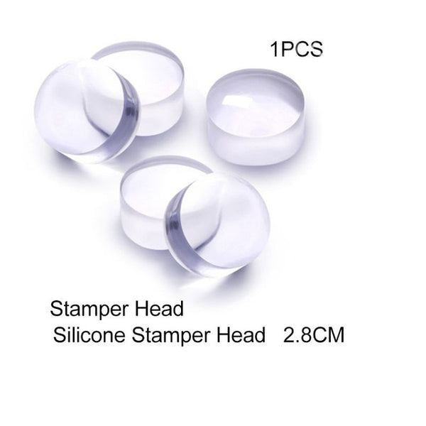Biutee Nail Art Templates Pure Clear Jelly Silicone nail stamping plates Scraper with Stamping Polygel Kit Nail Stamp Nail Art