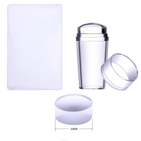 Biutee Nail Art Templates Pure Clear Jelly Silicone nail stamping plates Scraper with Stamping Polygel Kit Nail Stamp Nail Art