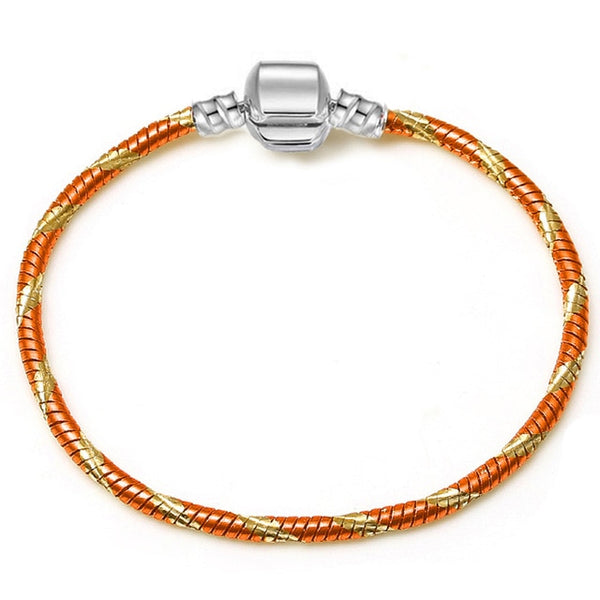 BAOPON High Quality Authentic Silver Color Snake Chain Fine Bracelet Fit European Charm Bracelet for Women DIY Jewelry Making