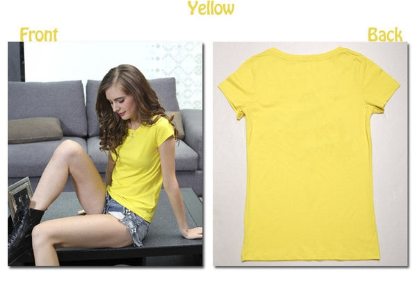 Hohe Qualität 18 Farbe S-3XL Plain T Shirt Frauen Baumwolle Elastische Grundlegende T-shirts Weibliche Casual Tops Kurzarm T-shirt Frauen 002