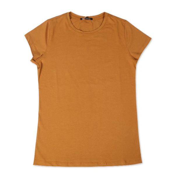 Hohe Qualität 18 Farbe S-3XL Plain T Shirt Frauen Baumwolle Elastische Grundlegende T-shirts Weibliche Casual Tops Kurzarm T-shirt Frauen 002