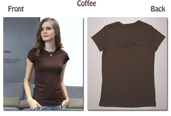 Hohe Qualität 18 Farbe S-3XL Plain T Shirt Frauen Baumwolle Elastische Grundlegende T-shirts Weibliche Casual Tops Kurzarm T-shirt Frauen 002