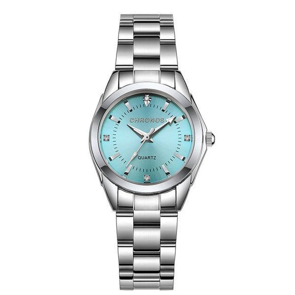 CHRONOS Frauen Luxus Strass Edelstahl Quarz Uhren Damen Business Uhr Japanischen Quarz Bewegung Relogio Feminino