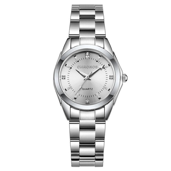 CHRONOS Frauen Luxus Strass Edelstahl Quarz Uhren Damen Business Uhr Japanischen Quarz Bewegung Relogio Feminino