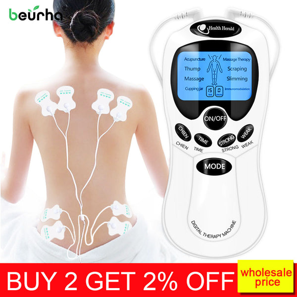 Beurha Engels toetsen herald Tientallen Acupunctuur Body Massager Digital Therapie Machine 8 Pads Voor Back Hals Voet Been gezondheidszorg