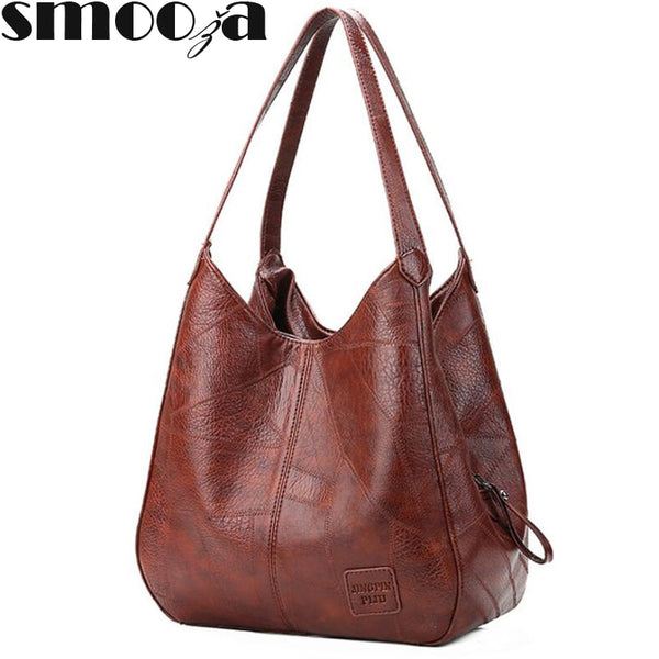 SMOOZA Vintage Womens Hand bags Designers Luxury Handbags Women Shoulder Bags Female Top-handle Bags Fashion Brand Handbags