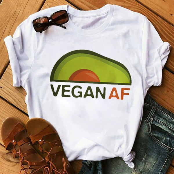 Kawaii Cartoon Avocado Short Sleeve T-shirt Women Casual Avocado Graphic Tops Female Tee Summer Women T-shirts Tops