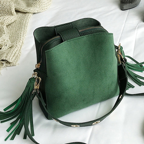 2019 nouvelle mode gommage femmes seau sac Vintage gland sac de messager de haute qualité rétro sac à bandoulière Simple sac à bandoulière fourre-tout