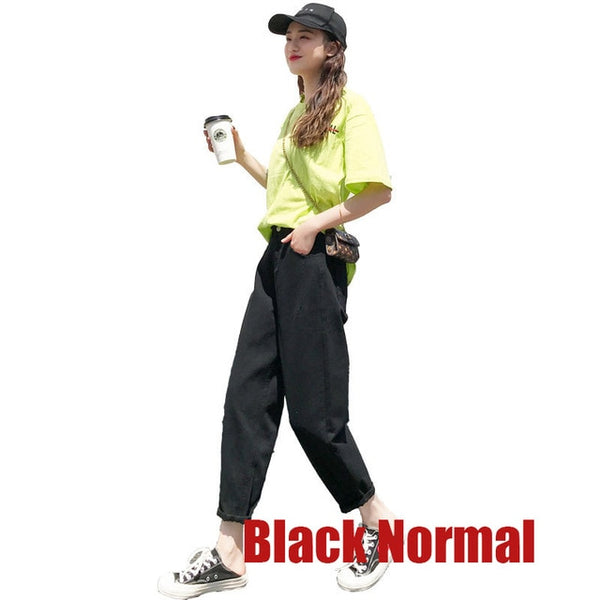 White Women Jeans Pants Spring 2020 Black Boyfriends Jeans For Women Loose Harem Jeans Denim Pants Trousers Summer Women's Jeans