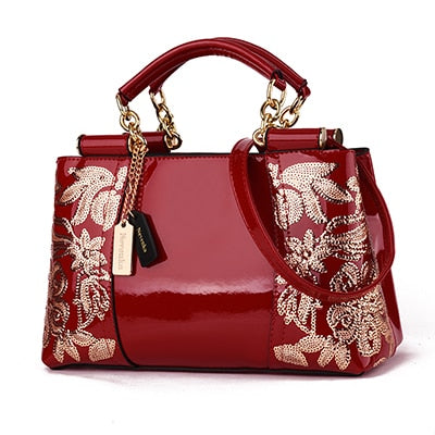 Nevenka Embroidery Women Bag Leather Purses and Handbags Luxury Shoulder Bags Female Bags for Women 2019