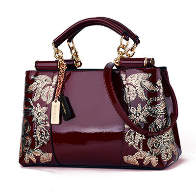 Nevenka Embroidery Women Bag Leather Purses and Handbags Luxury Shoulder Bags Female Bags for Women 2019