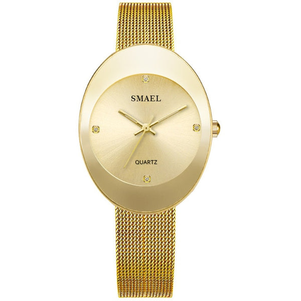 SMAEL New Stainless Watch Quartz Watches Women Fashion casual Brand Luxury Ladies clock digital SL1880 Woman Watches Waterproof