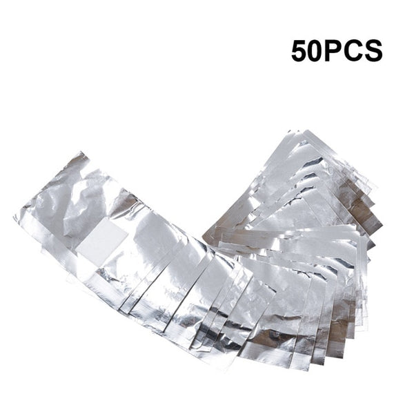 100Pcs With 50Pcs Aluminium Foil Remover Wraps  Nail Art Soak Off Acrylic Gel Nail Polish Removal Makeup Tool